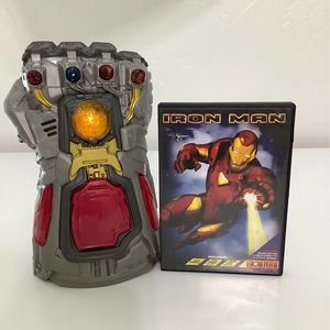 Marvel Thanos Iron man electronic fist toy and dvd movie bundle EUC